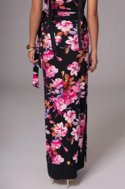 Black Floral Kamie Reversible Skirt Set*JLUXLABEL Online