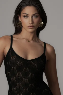 Black Gabriela Knit Maxi Dress*JLUXLABEL Clearance