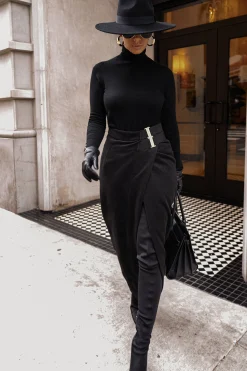 Black Gisele Slit Skirt*JLUXLABEL Fashion