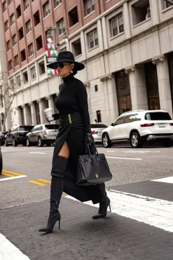 Black Gisele Slit Skirt*JLUXLABEL Fashion