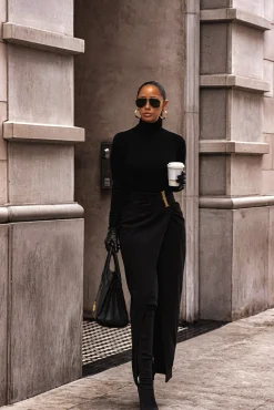 Black Gisele Slit Skirt*JLUXLABEL Fashion