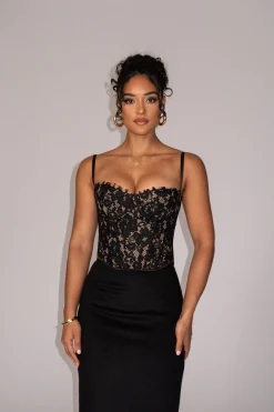 Black Grecia Lace Bustier Top*JLUXLABEL Best
