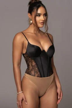 Black Incomparable Lace Bodysuit*JLUXLABEL Discount