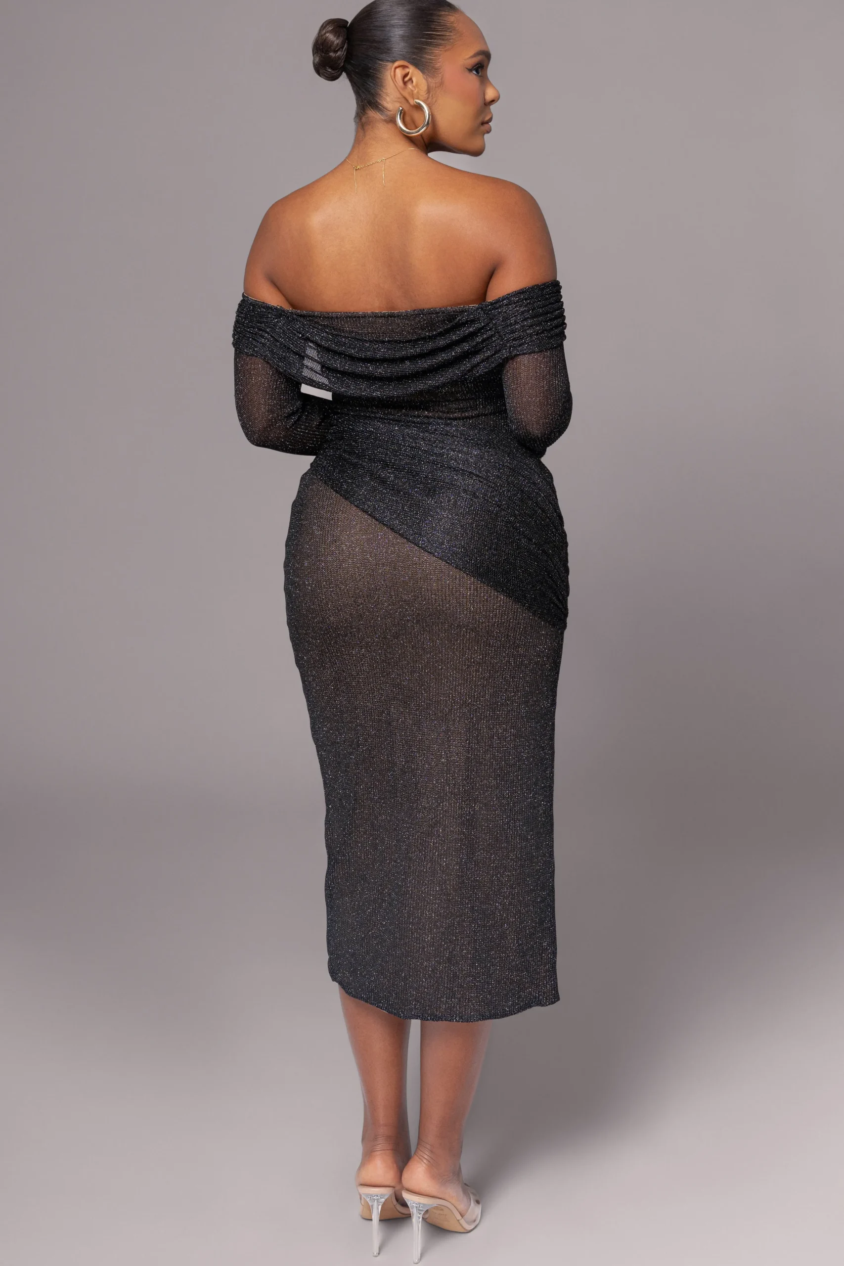 Black Island Elegance Drape Dress*JLUXLABEL Fashion