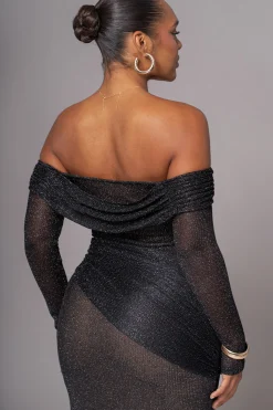 Black Island Elegance Drape Dress*JLUXLABEL Fashion