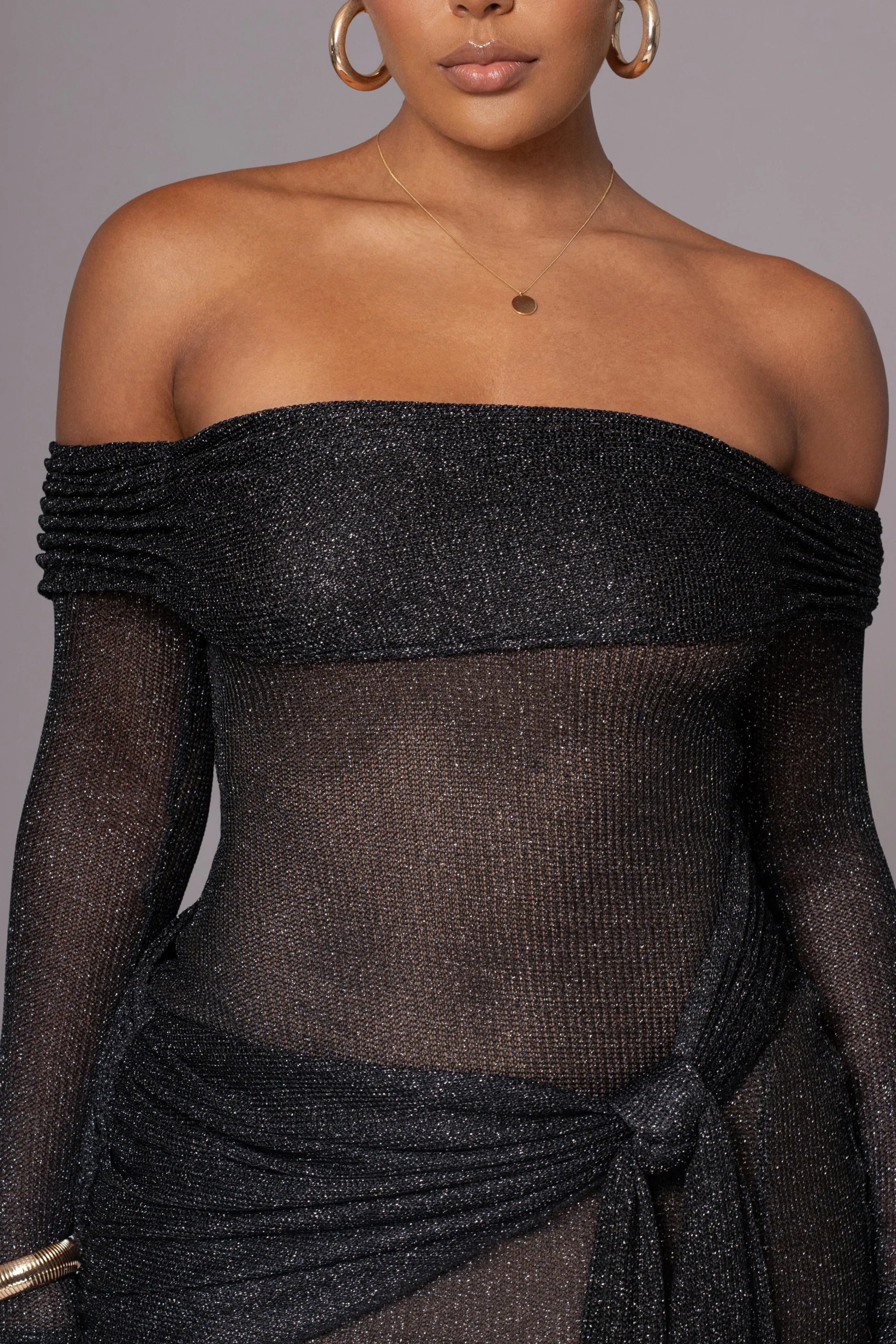 Black Island Elegance Drape Dress*JLUXLABEL Fashion