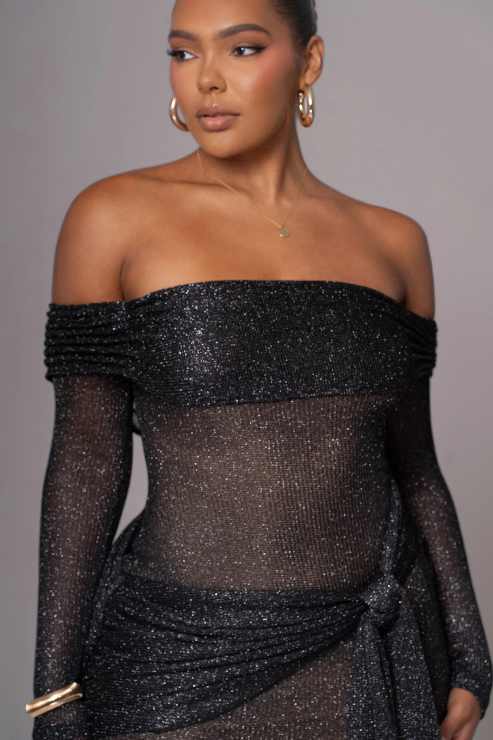 Black Island Elegance Drape Dress*JLUXLABEL Fashion