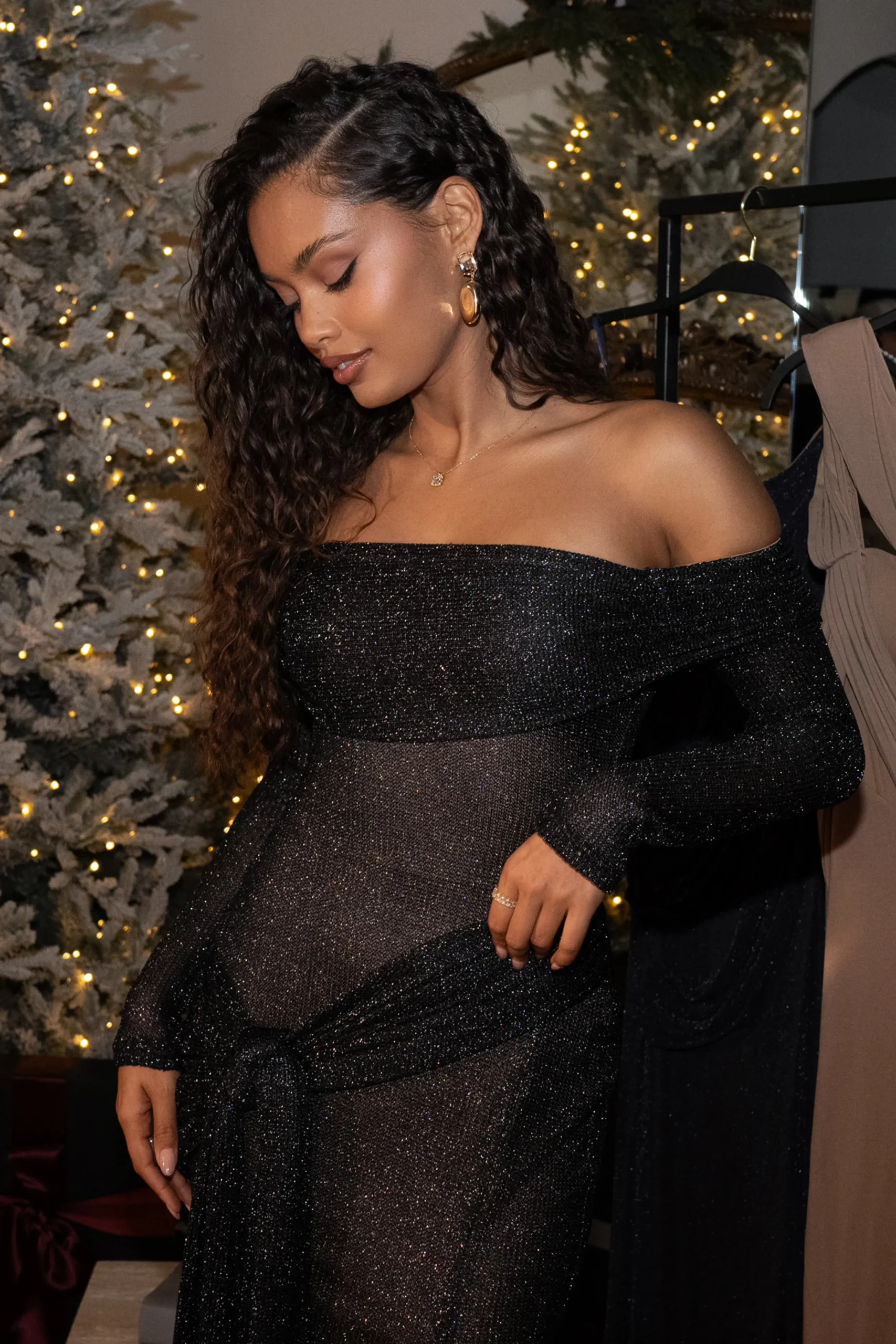 Black Island Elegance Drape Dress*JLUXLABEL Fashion