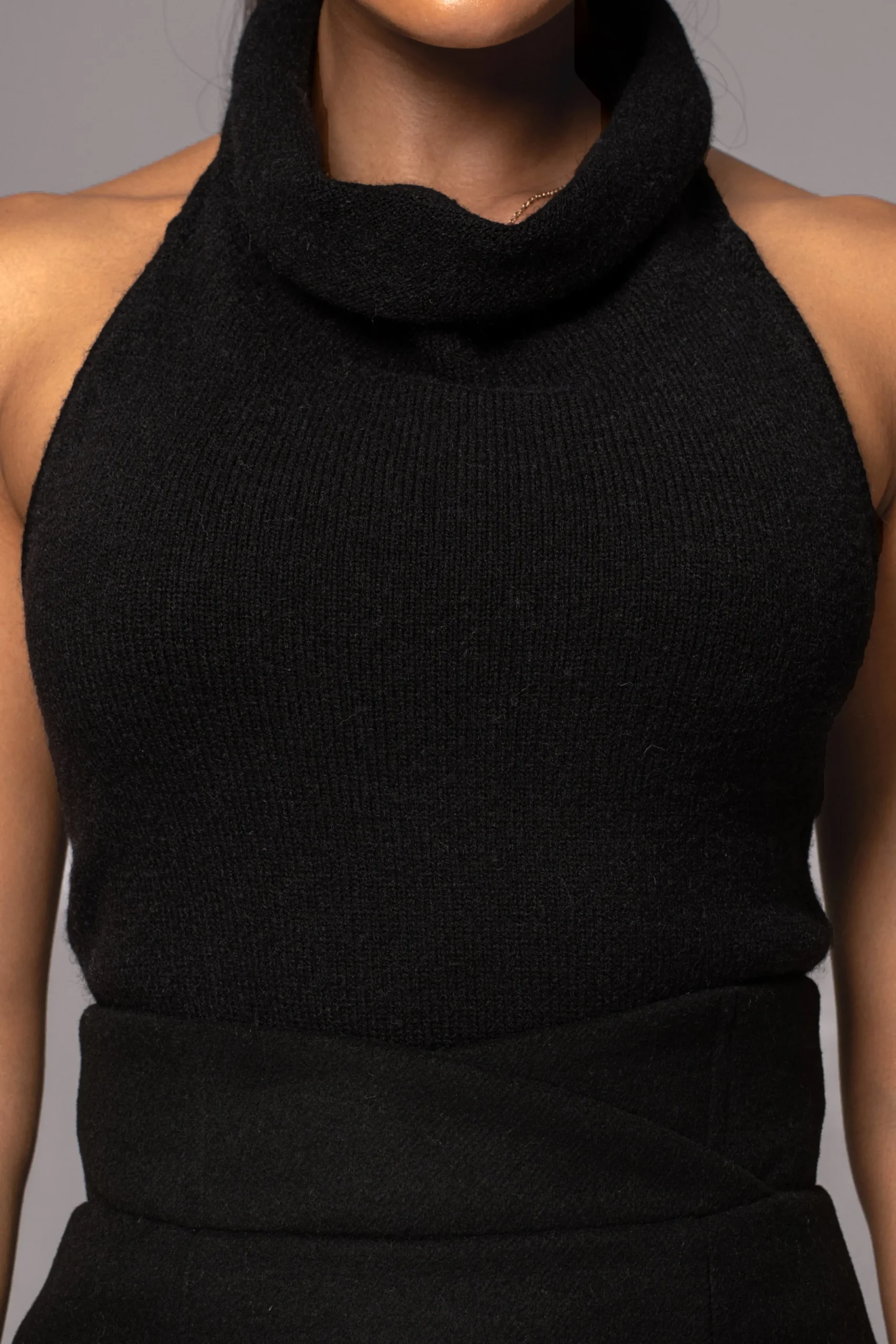 Black Joya Rib Knit Top*JLUXLABEL Outlet