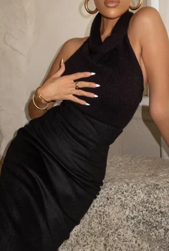 Black Joya Rib Knit Top*JLUXLABEL Outlet