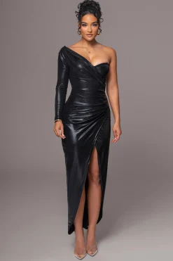 Black Kaleah Metallic Maxi Dress*JLUXLABEL Discount