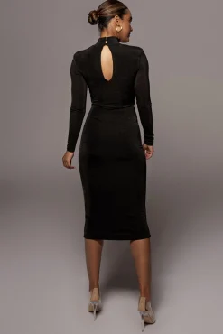 Black Kara Mock Neck Dress*JLUXLABEL Outlet