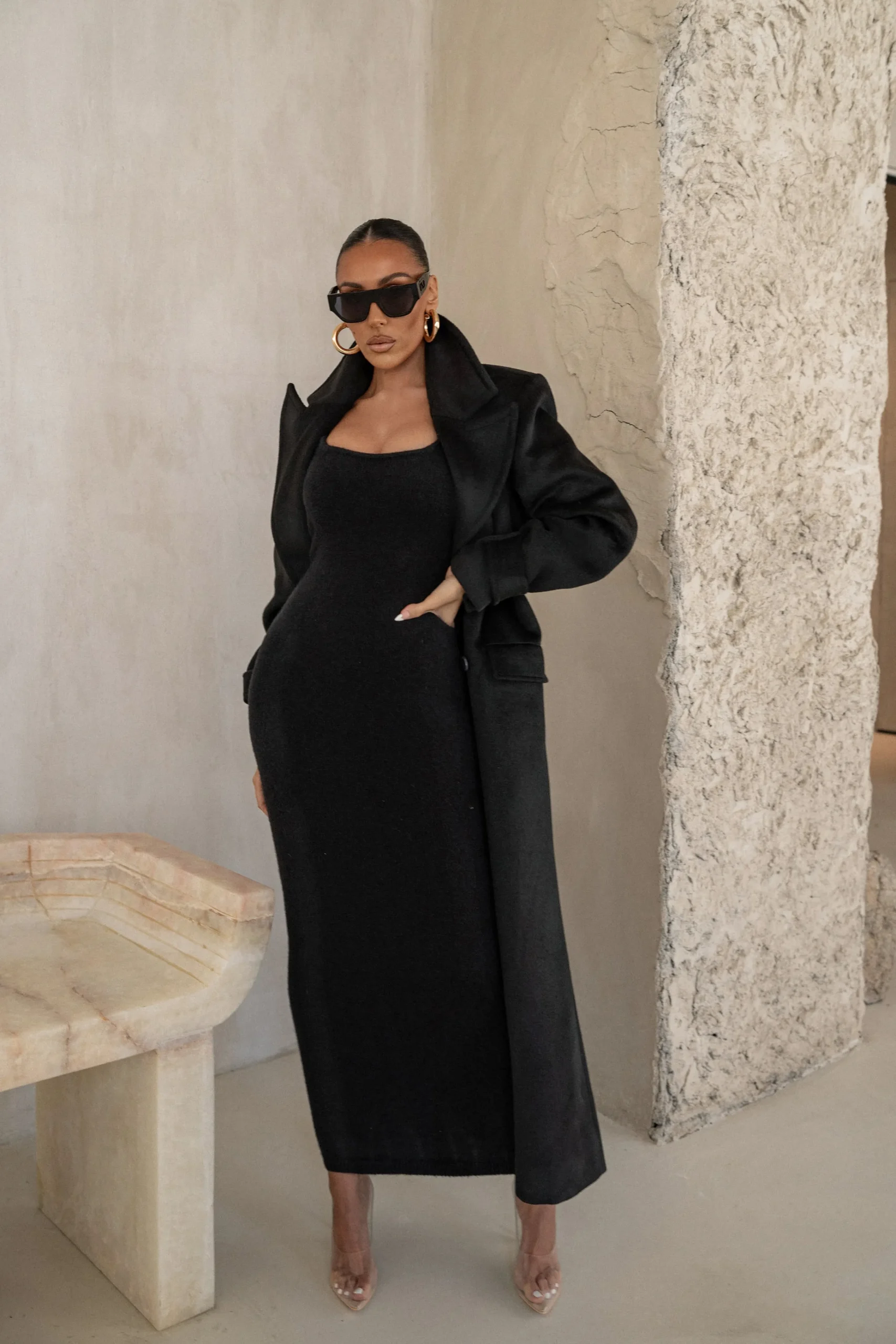 Black Karolina Knit Maxi Dress*JLUXLABEL Hot