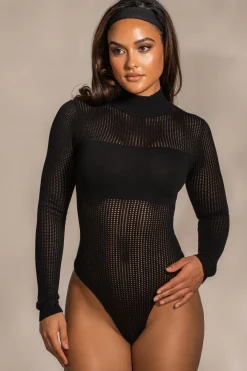 Black Klaudette Knit Bodysuit*JLUXLABEL Discount