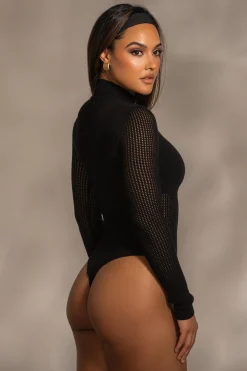 Black Klaudette Knit Bodysuit*JLUXLABEL Discount