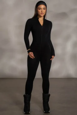 Black Kris Front Zipper Jumpsuit*JLUXLABEL Discount