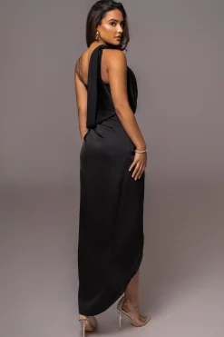 Black KRISTIANA SLIT DRESS*JLUXLABEL Discount