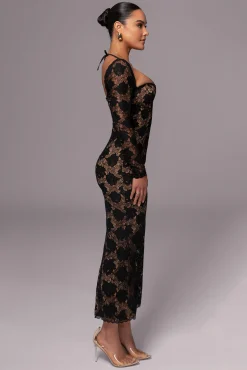 Black Lace Sweetheart Maxi Dress*JLUXLABEL Sale