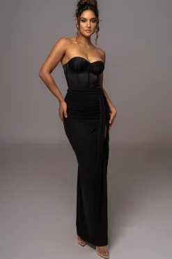 Black Leo Matte Satin Bustier*JLUXLABEL New