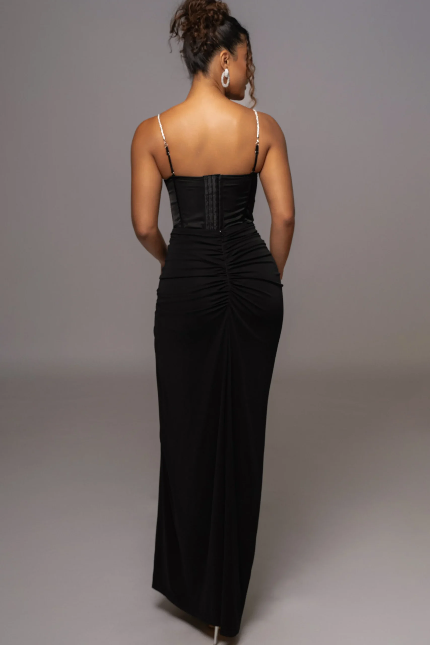 Black Leo Matte Satin Bustier*JLUXLABEL New