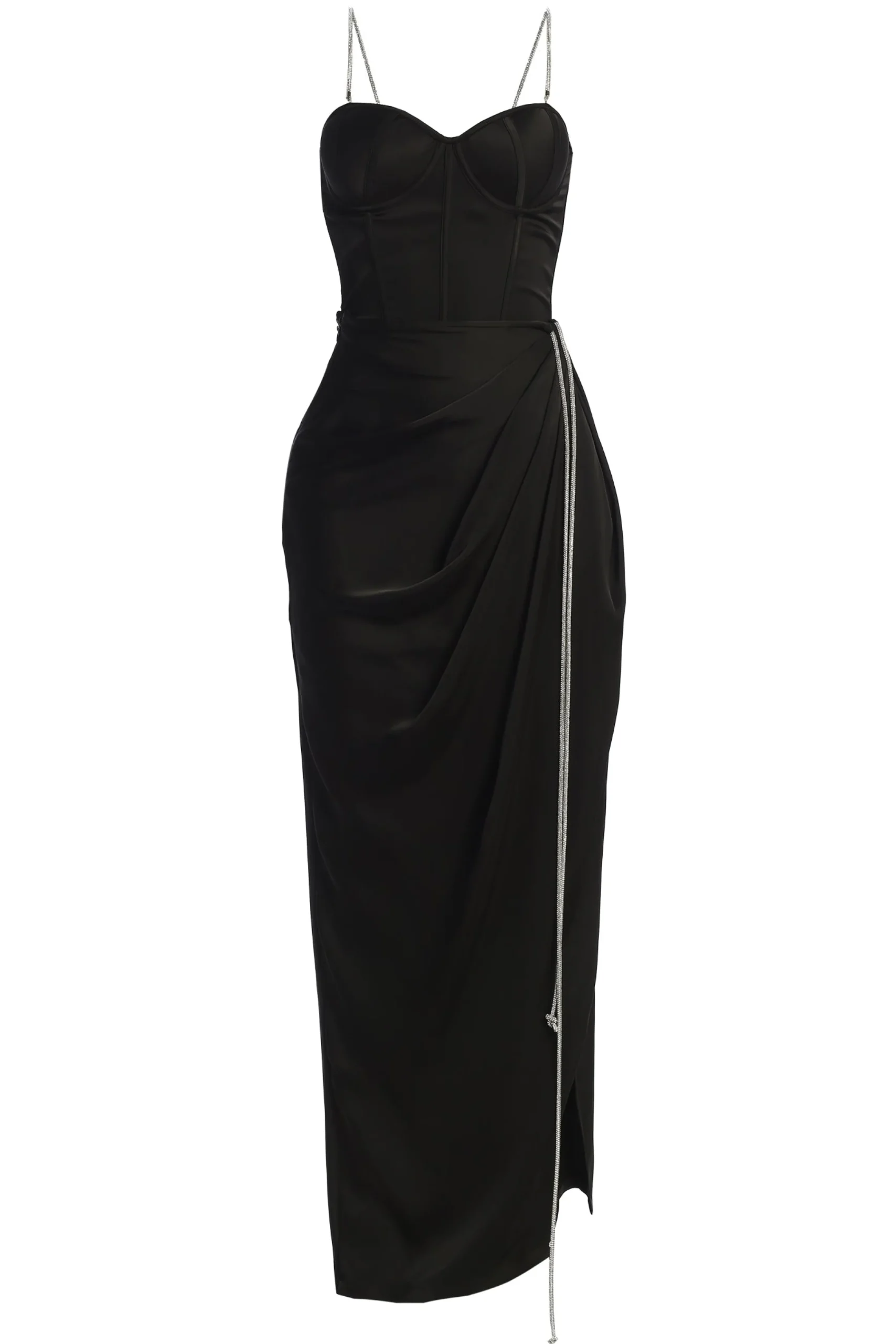 Black Leo Matte Satin Bustier*JLUXLABEL New