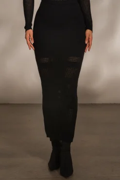 Black Lina Knit Maxi Skirt*JLUXLABEL New