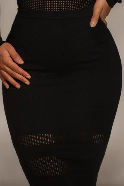 Black Lina Knit Maxi Skirt*JLUXLABEL New