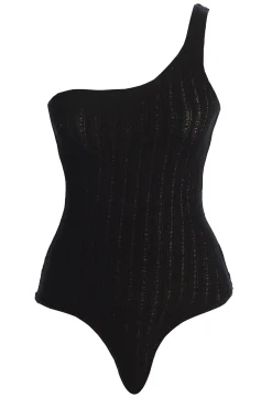 Black Malibu Nights One Shoulder Bodysuit*JLUXLABEL Sale