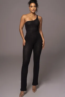Black Malibu Nights One Shoulder Bodysuit*JLUXLABEL Sale