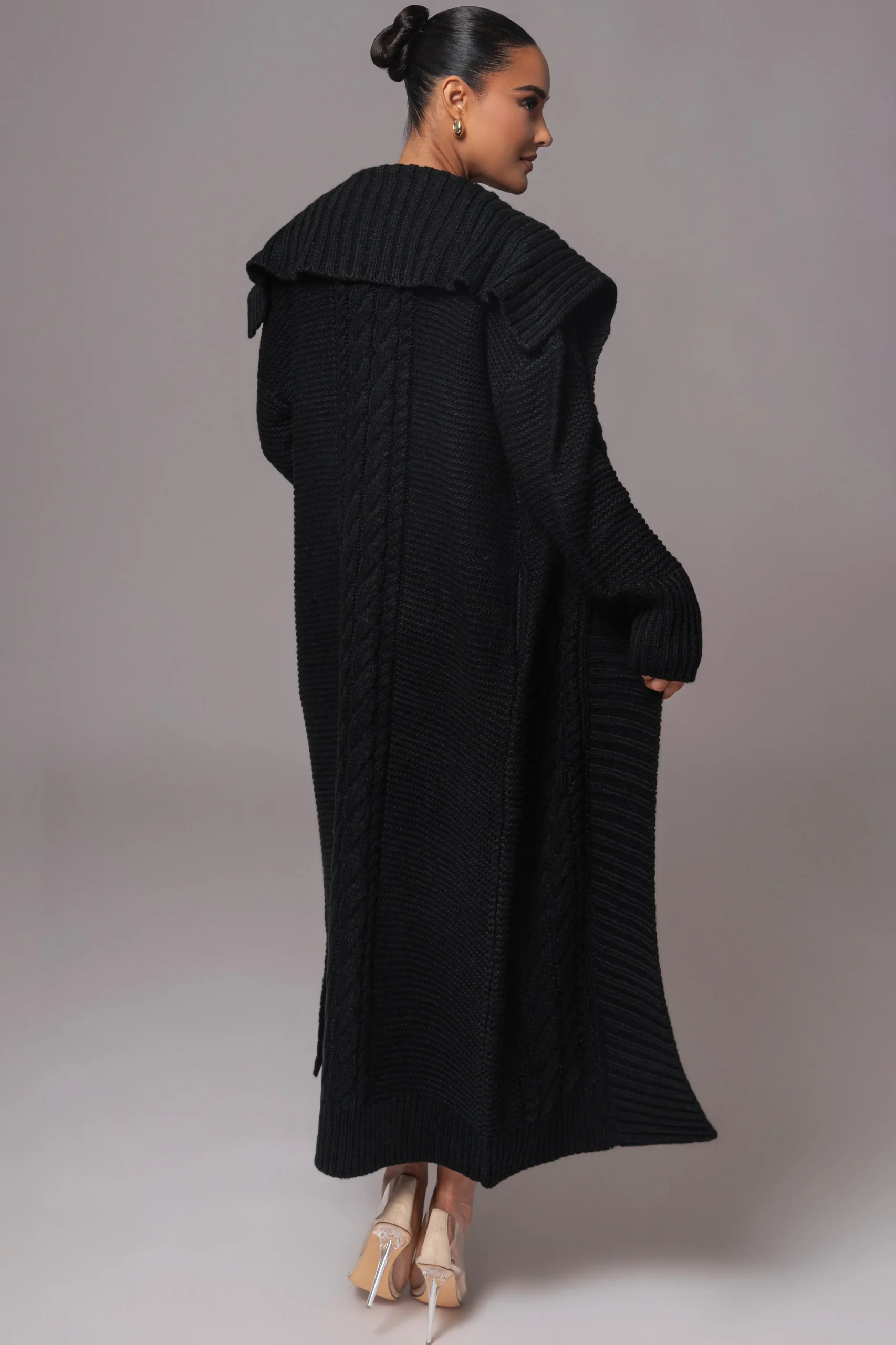 Black Malinda Sweater Knit Cardigan*JLUXLABEL New