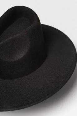 Black Margot Felt Hat*JLUXLABEL Fashion