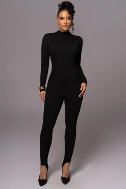 Black Minna Mock Neck Jumpsuit*JLUXLABEL Sale