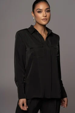 Black Misty Button Up*JLUXLABEL Clearance