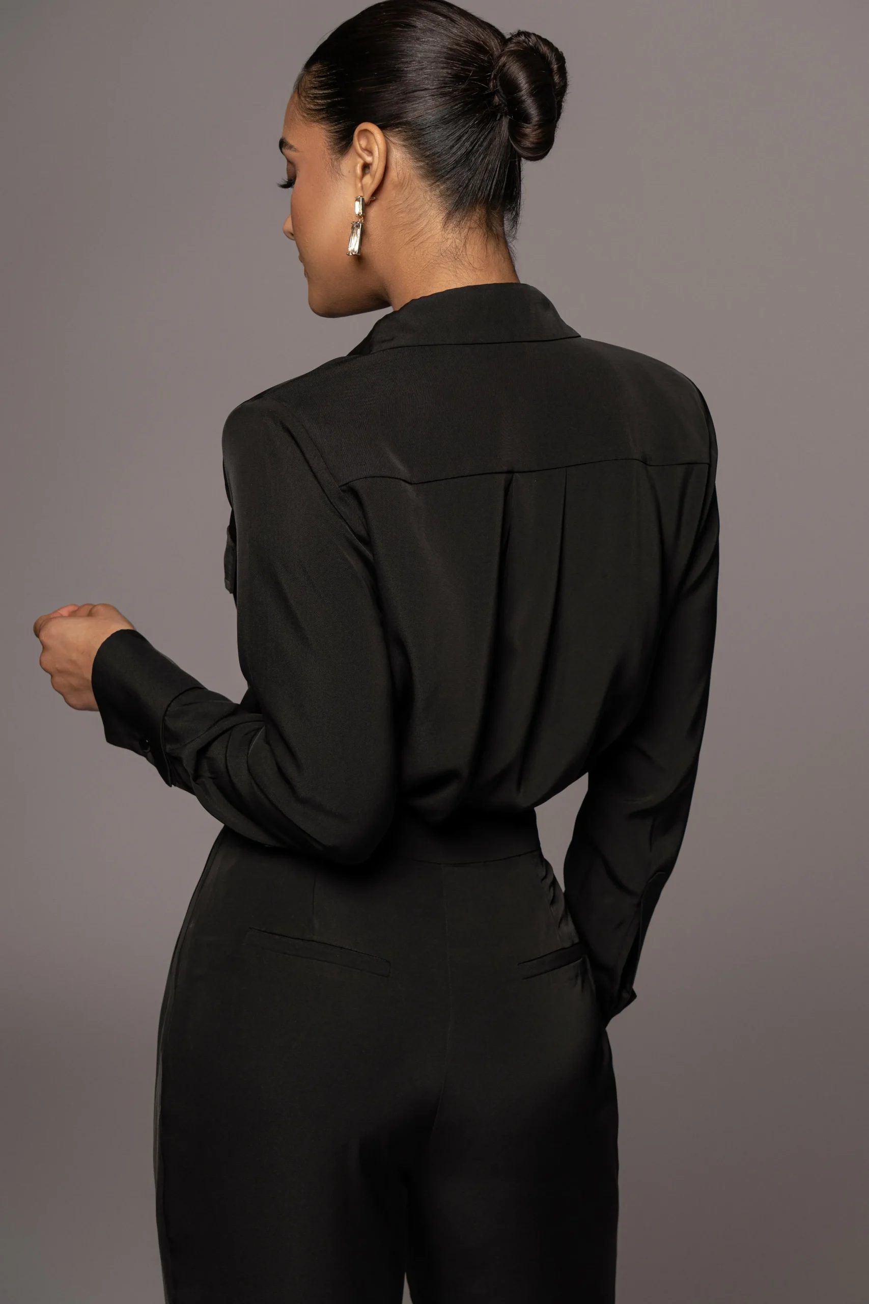 Black Misty Button Up*JLUXLABEL Clearance