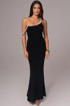 Black Monette Asymmetric Dress*JLUXLABEL Fashion