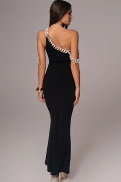 Black Monette Asymmetric Dress*JLUXLABEL Fashion