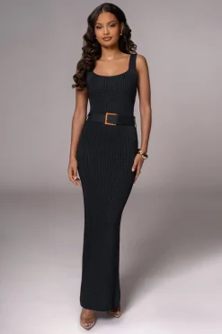 Black Moonrise Ribbed Maxi Dress*JLUXLABEL Outlet