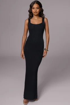 Black Moonrise Ribbed Maxi Dress*JLUXLABEL Outlet