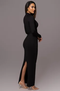 Black Movement Mock Maxi Dress*JLUXLABEL Outlet