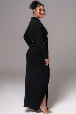 Black Noelia Linen Slit Skirt*JLUXLABEL Hot