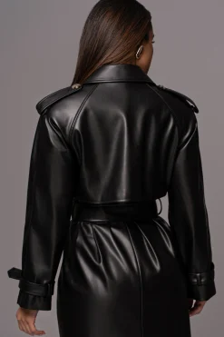 Black Odin Faux Leather Coat*JLUXLABEL Sale