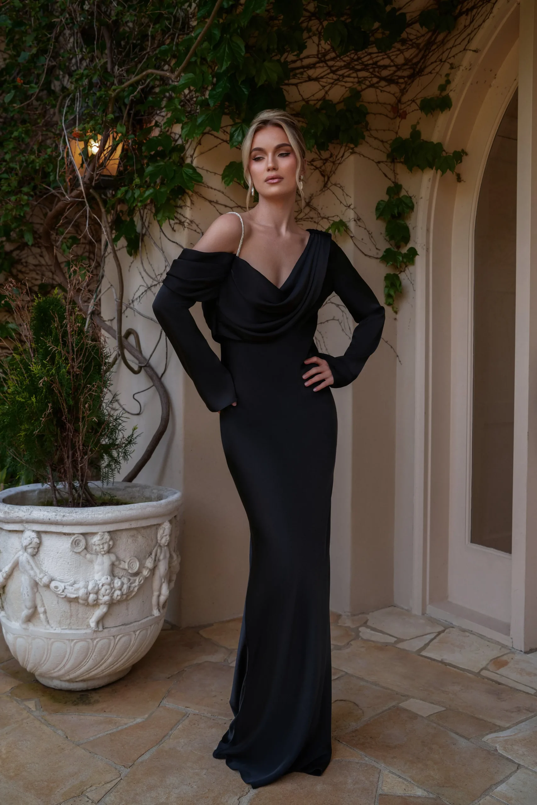 Black One And Only Satin Dress*JLUXLABEL Clearance