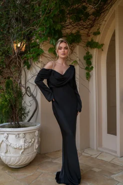 Black One And Only Satin Dress*JLUXLABEL Clearance