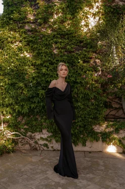 Black One And Only Satin Dress*JLUXLABEL Clearance