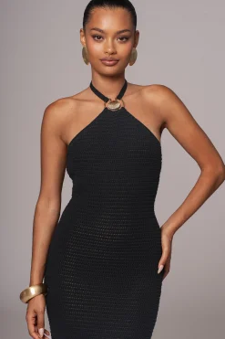 Black Overseas Halter Maxi Dress*JLUXLABEL New