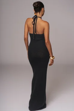 Black Overseas Halter Maxi Dress*JLUXLABEL New