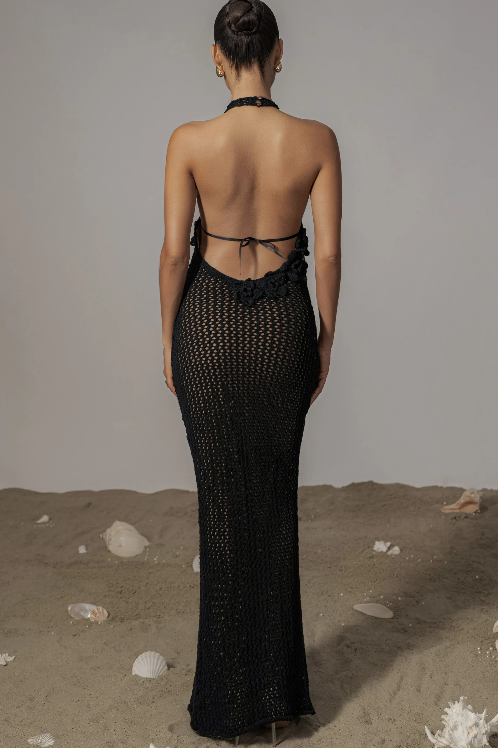 Black Paradise Crochet Maxi Dress*JLUXLABEL New