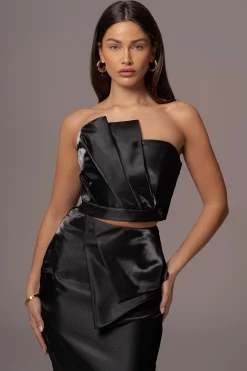 Black Reception Pleated Midi Skirt*JLUXLABEL Outlet