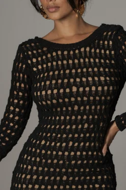 Black Serene Wonders Crochet Dress*JLUXLABEL Sale