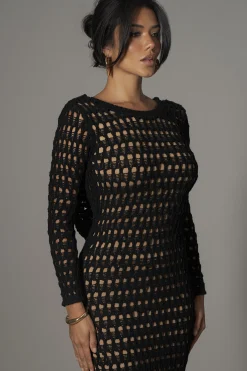 Black Serene Wonders Crochet Dress*JLUXLABEL Sale
